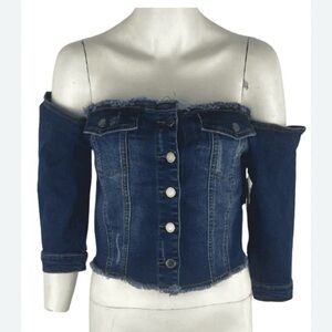 BBJ DENIM SHIRT OFF THE SHOULDER XL